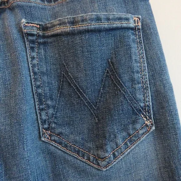 MOTHER The Insider Crop Step Fray Jeans in Girl Crush - Size 25 - Picture 12 of 14